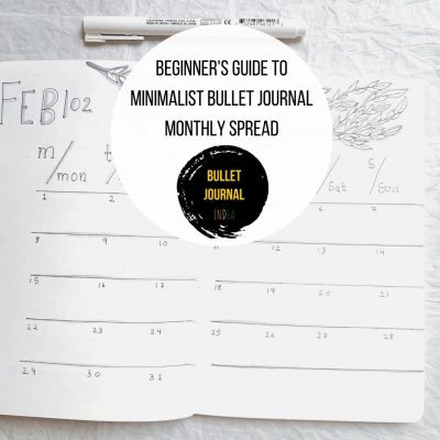 Beginner’s Guide to a minimalist bullet journal monthly spread.