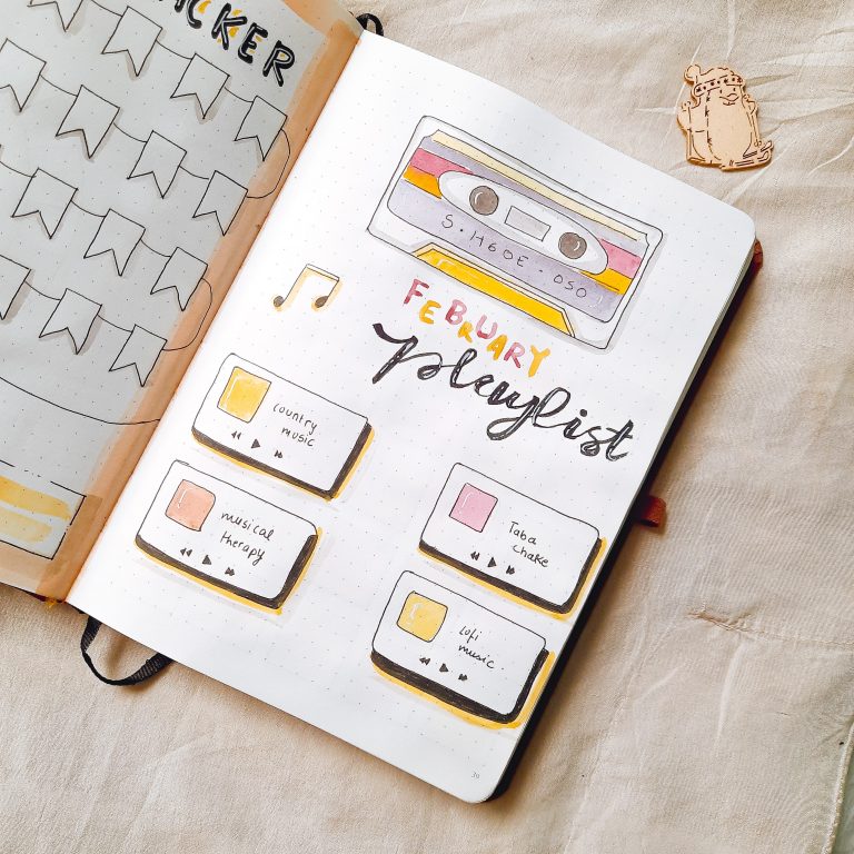 How to Create a Playlist Tracker in your Bullet Journal