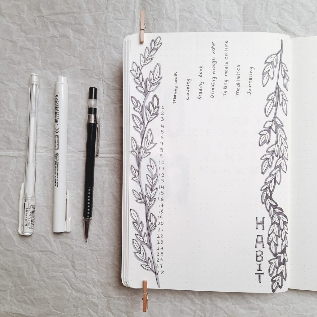 habit-tracker-minimalistic-bullet-journal-india